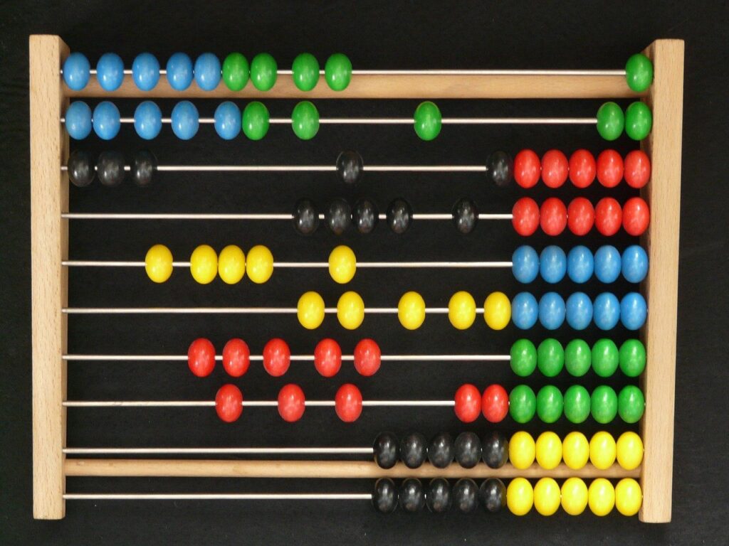 abacus, computational aids, wooden balls